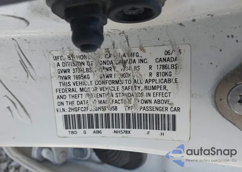 2016 Honda Civic Lx из США, поврежденный, VIN 2HGFC2F52GH555958